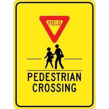 Nmc Yield Pedestrian Crossing Sign, TM170J TM170J